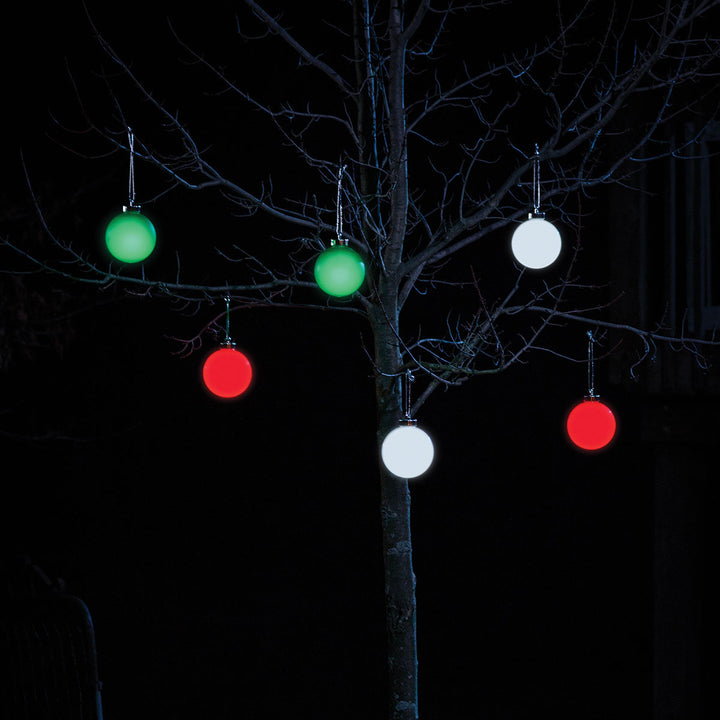 LED Outdoor Hanging Globe Ornaments (Set of 3)