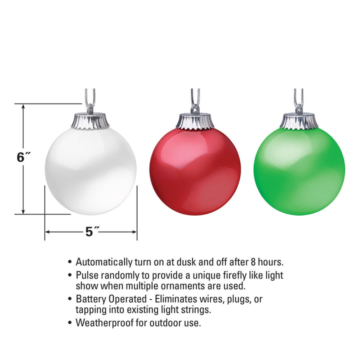 LED Outdoor Hanging Globe Ornaments (Set of 3)
