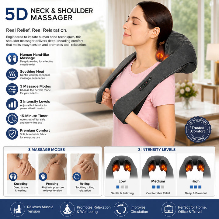 5D Neck and Shoulder Massager with Heat