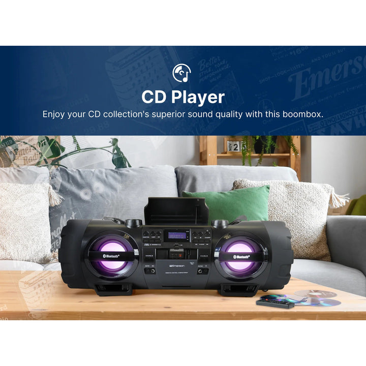 Dual Subwoofer Bluetooth Boombox