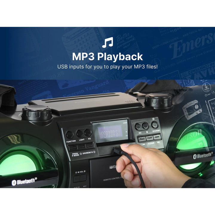 Dual Subwoofer Bluetooth Boombox