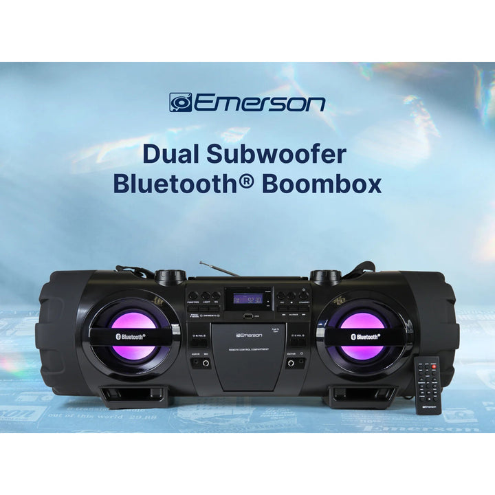Dual Subwoofer Bluetooth Boombox