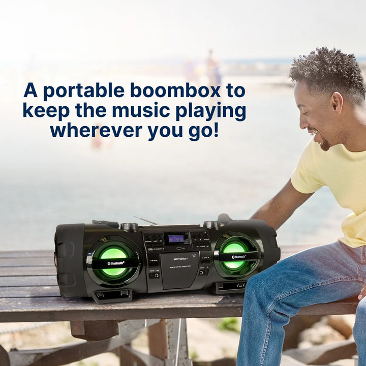 Dual Subwoofer Bluetooth Boombox