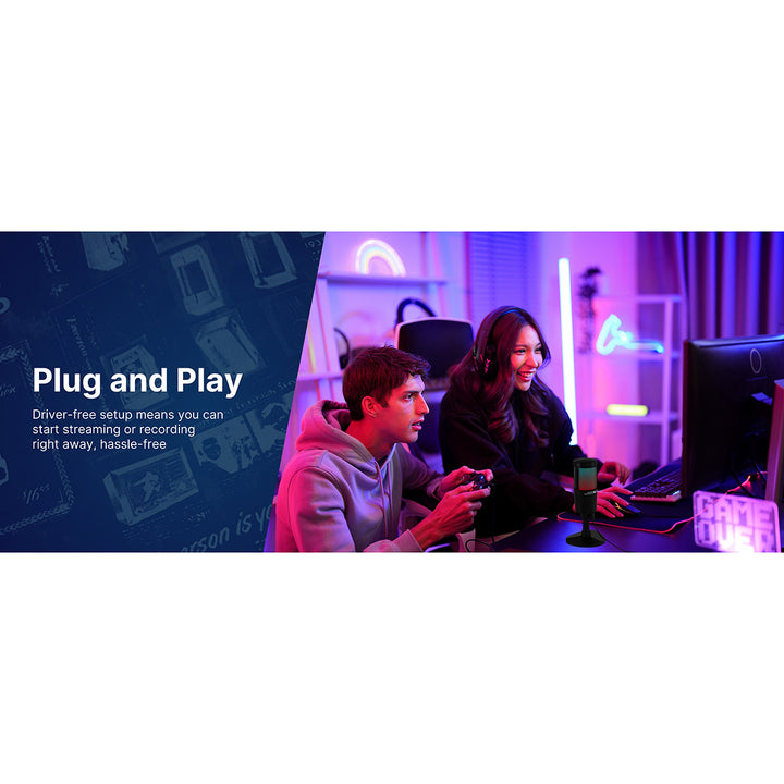 USB Gaming and Streaming Microphone with RGB Lighting