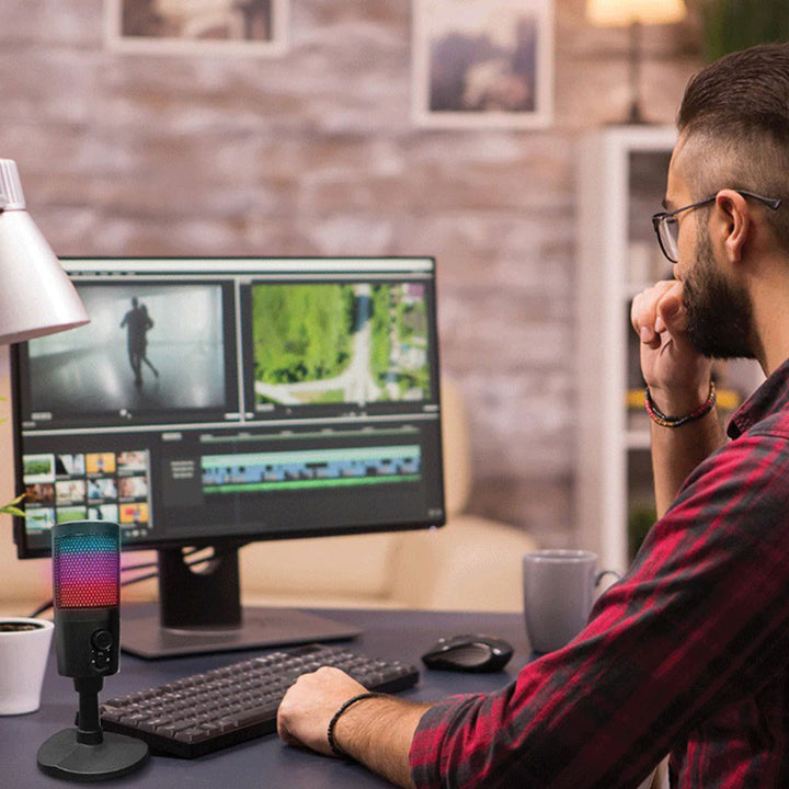 USB Gaming and Streaming Microphone with RGB Lighting
