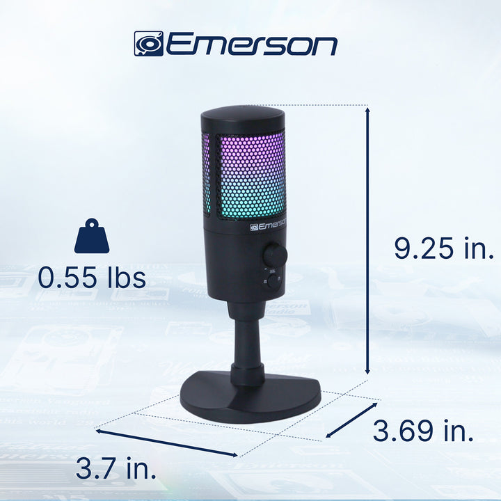 USB Gaming and Streaming Microphone with RGB Lighting