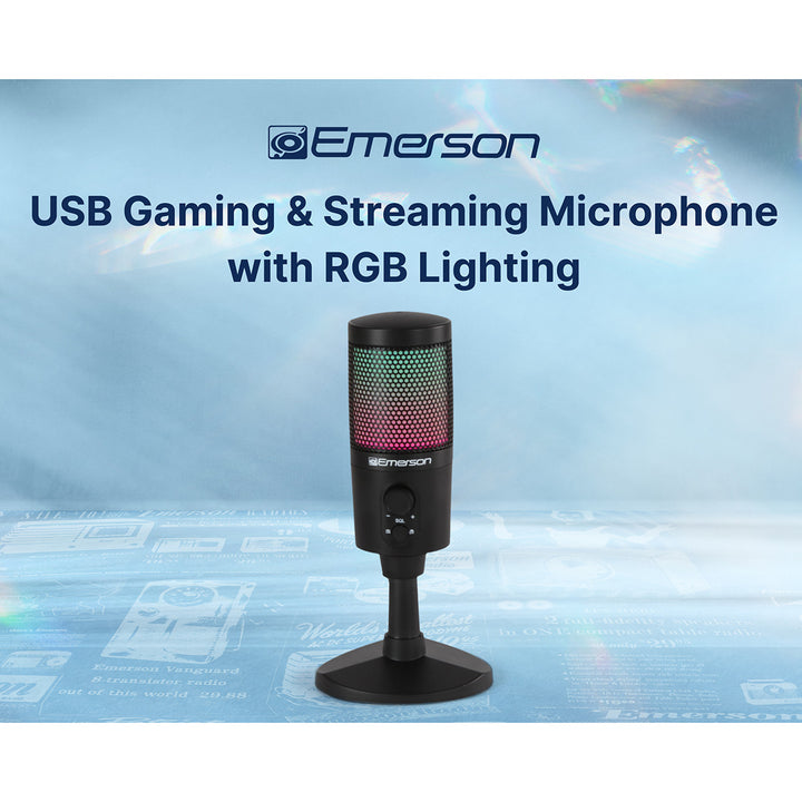 USB Gaming and Streaming Microphone with RGB Lighting