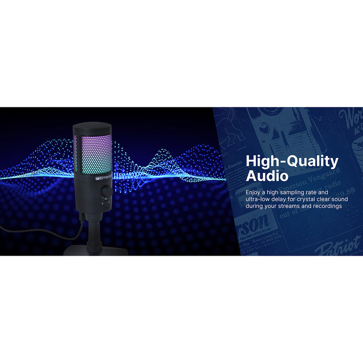 USB Gaming and Streaming Microphone with RGB Lighting