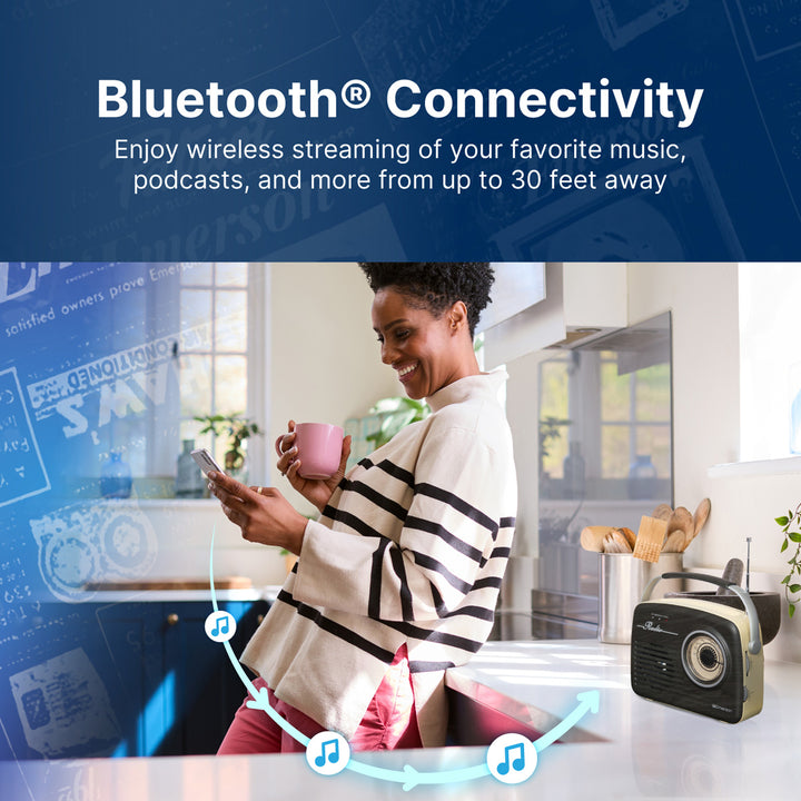 Retro AM/FM Radio with Bluetooth