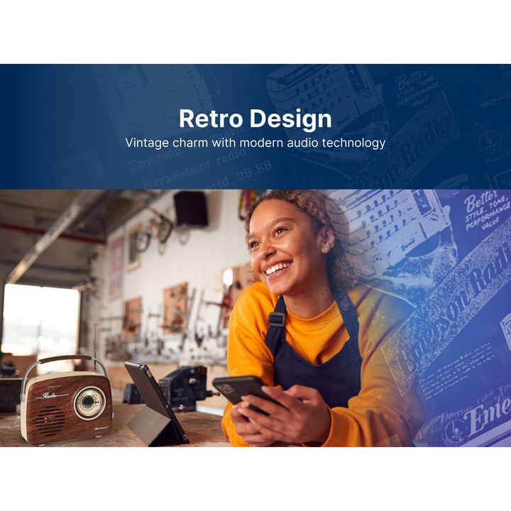 Retro AM/FM Radio with Bluetooth