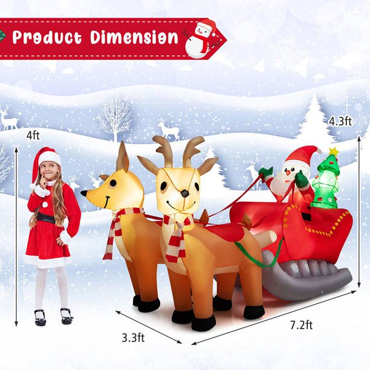 7-Ft. Inflatable Santa Sleigh Ride