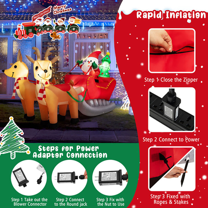 7-Ft. Inflatable Santa Sleigh Ride