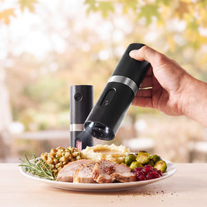 Rechargeable Salt and Pepper Mill Set by Sharper Image