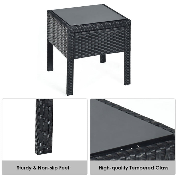 3-Piece Outdoor Rattan Patio Conversation Set