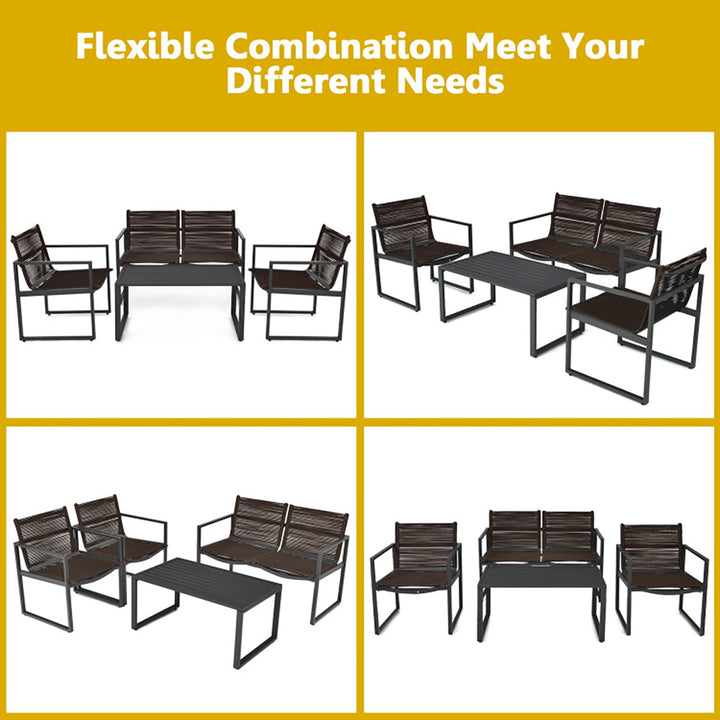4-Piece Patio Set with Loveseat