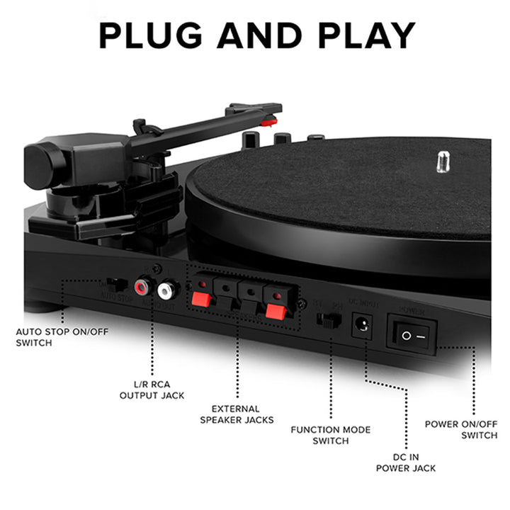 Stereo Turntable System with Speakers