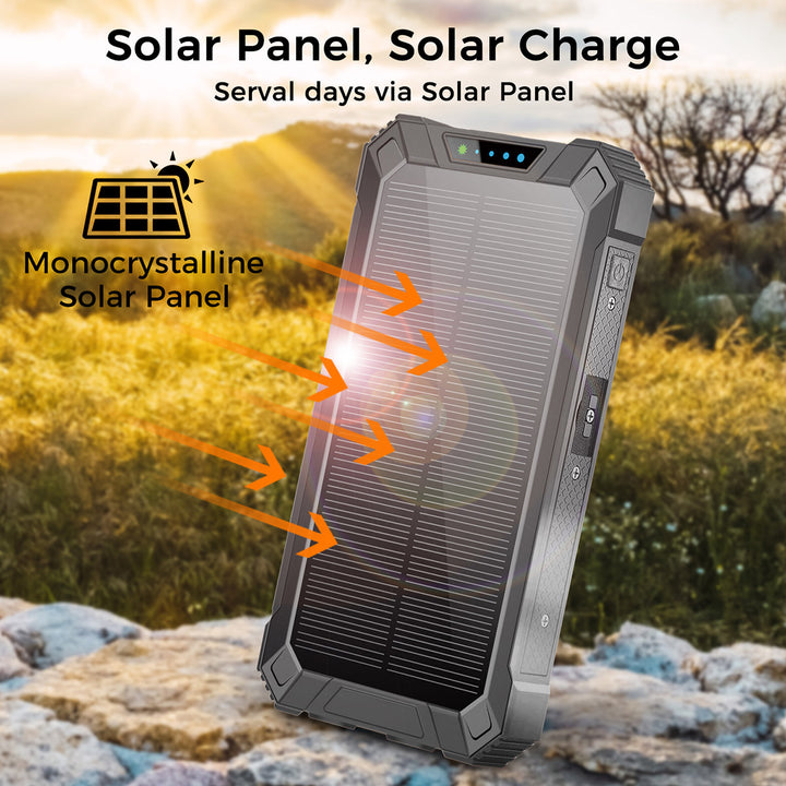 20000mAh Solar Power Bank with Wireless Charging