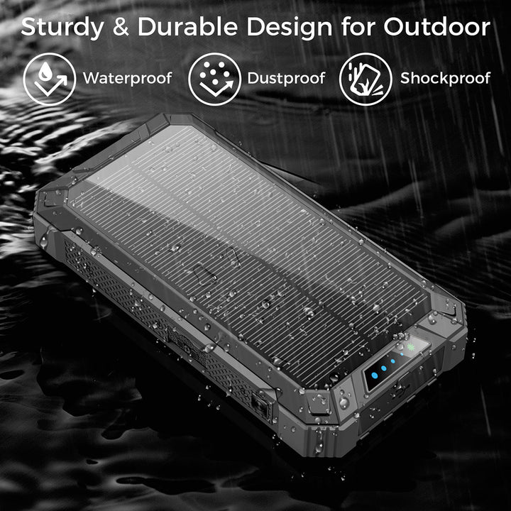 20000mAh Solar Power Bank with Wireless Charging