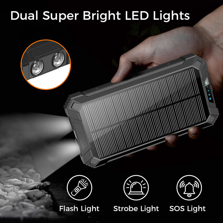 20000mAh Solar Power Bank with Wireless Charging