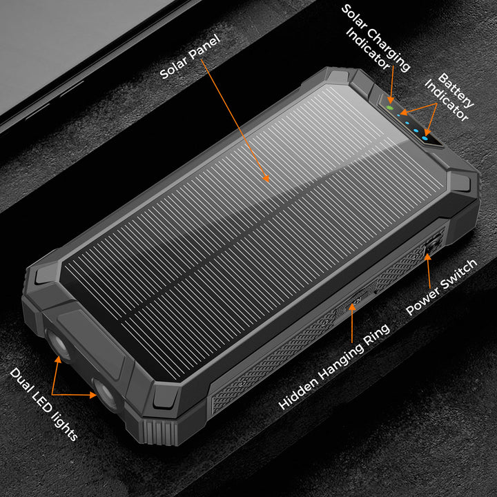 20000mAh Solar Power Bank with Wireless Charging