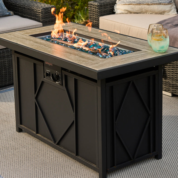 60,000 BTU Rectangular Propane Fire Pit