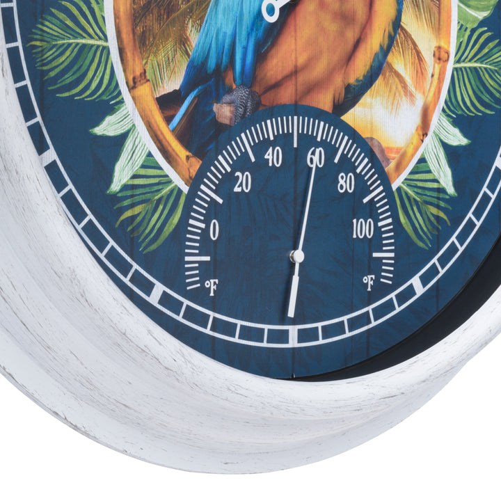 Margaritaville Indoor/Outdoor Wall Clock with Temperature