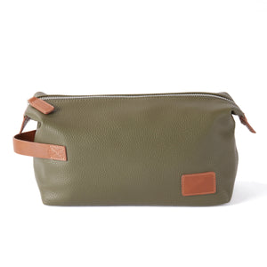 Leather Toiletry Bag with Brown Accents