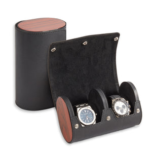 Two Watch Leather Travel Case
