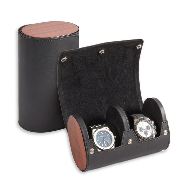 Two Watch Leather Travel Case