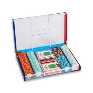 Acrylic Poker set with 200 Casino Grade Chips