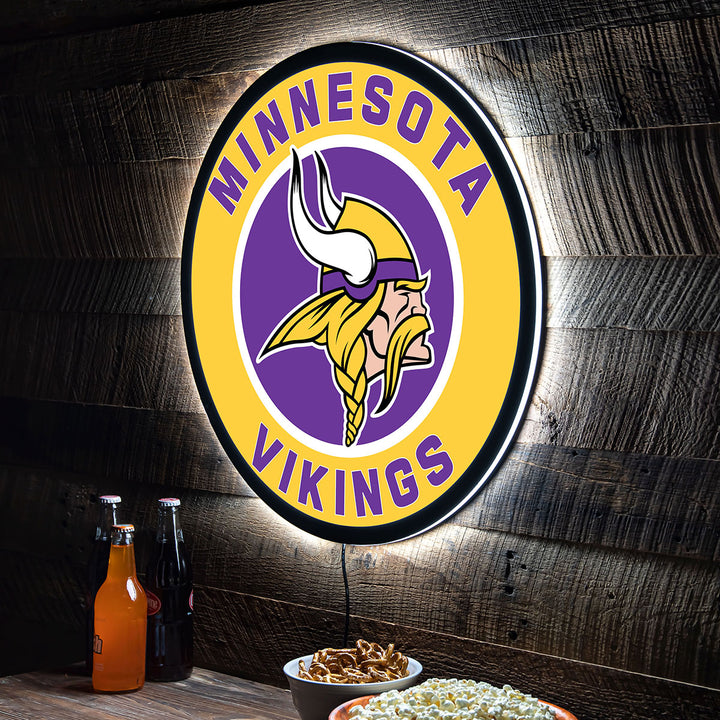 NFL Backlit Full Edge Round Wall Sign