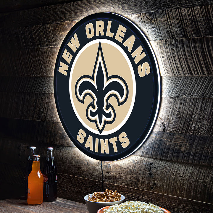 NFL Backlit Full Edge Round Wall Sign