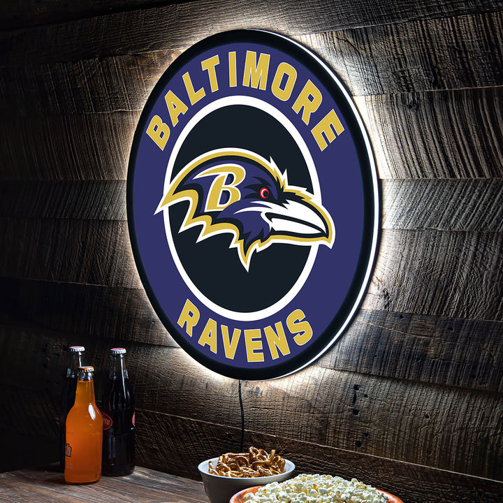 NFL Backlit Full Edge Round Wall Sign