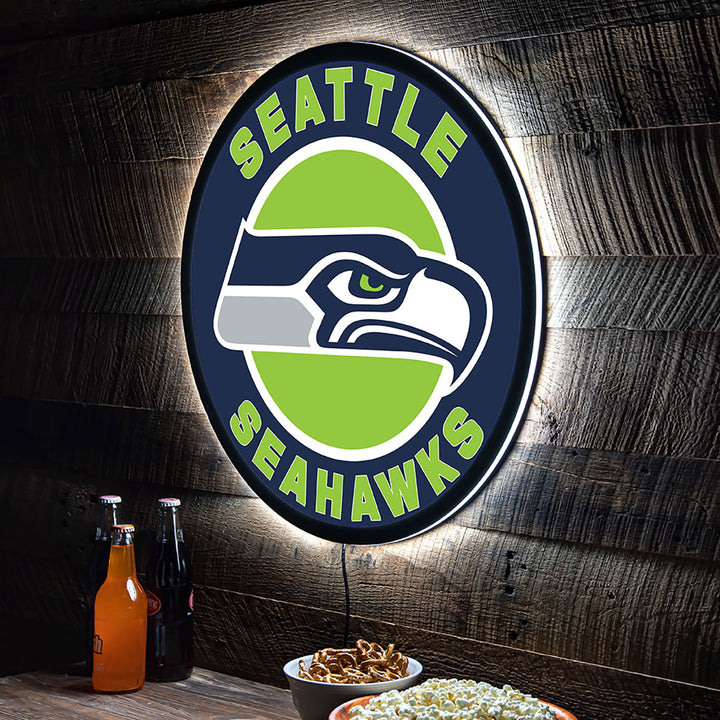 NFL Backlit Full Edge Round Wall Sign