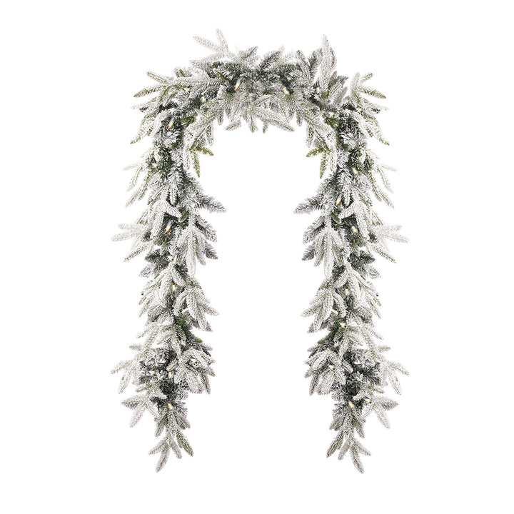 9' Flocked Frasier Fir Garland