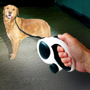 16ft Retractable Leash with LED Flashlight and Bag Dispenser