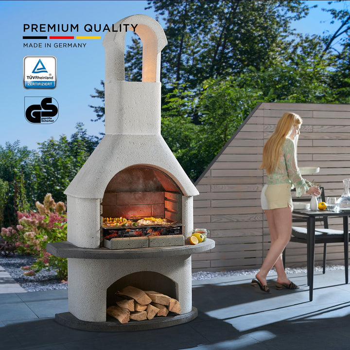 Deluxe Outdoor Fireplace and BBQ