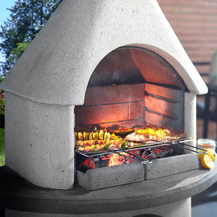 Deluxe Outdoor Fireplace and BBQ