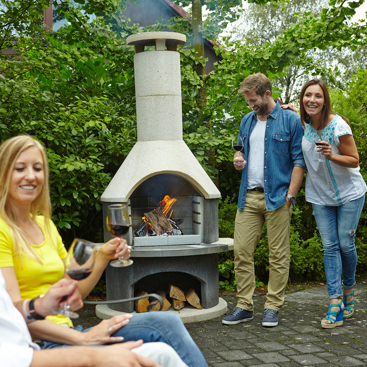 Deluxe Outdoor Fireplace and BBQ