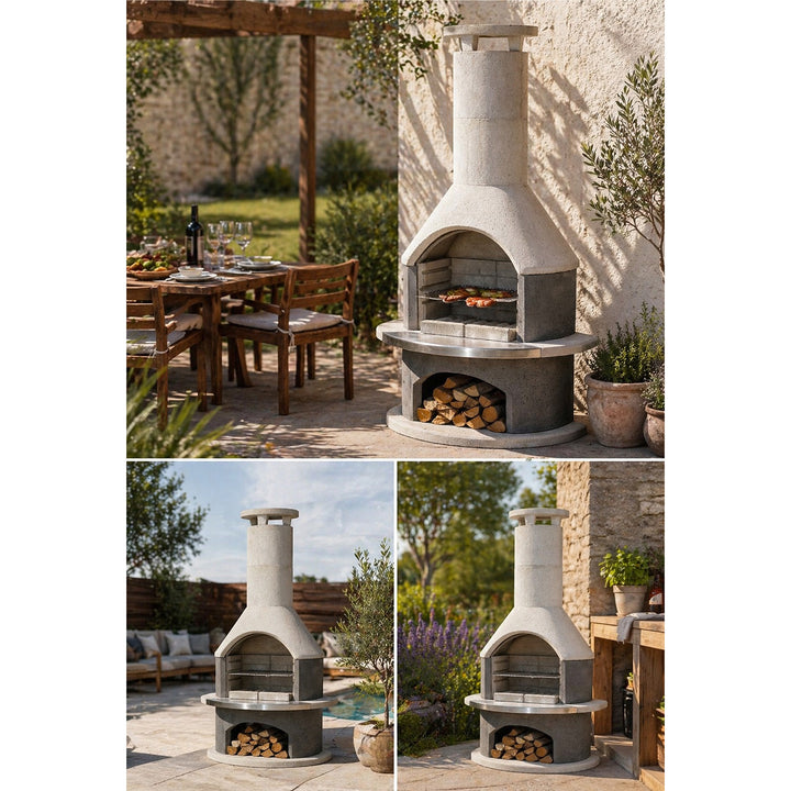 Deluxe Outdoor Fireplace and BBQ