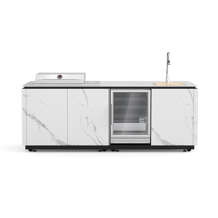 Luxury Outdoor Kitchen Island Grill with Marble Finish