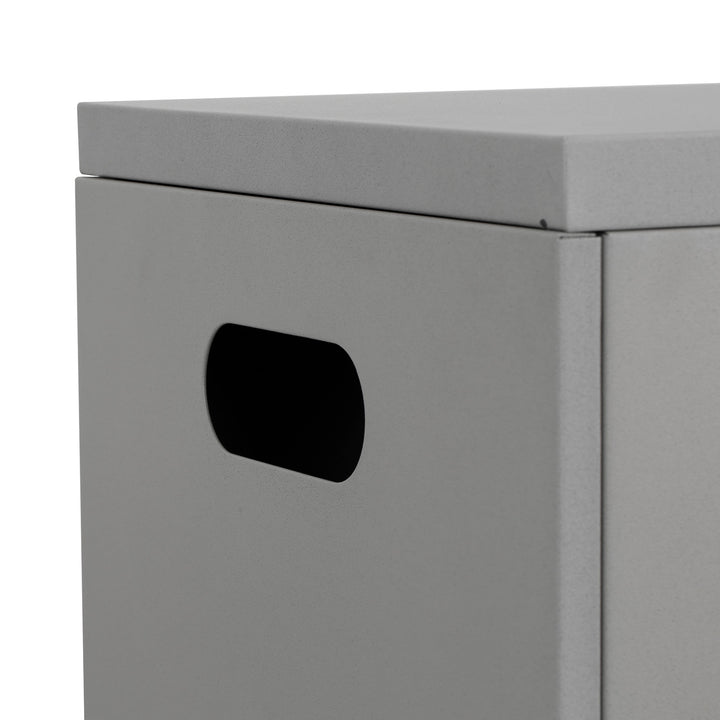 Modern Rectangular Fire Pit Table with Lid and Gas Tank Cover