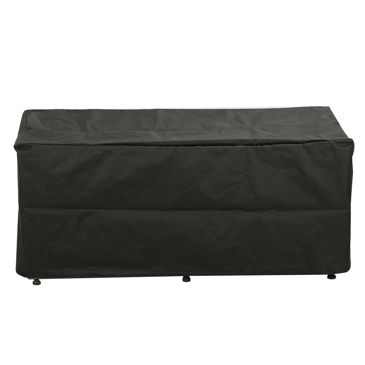 Modern Rectangular Fire Pit Table with Lid and Gas Tank Cover