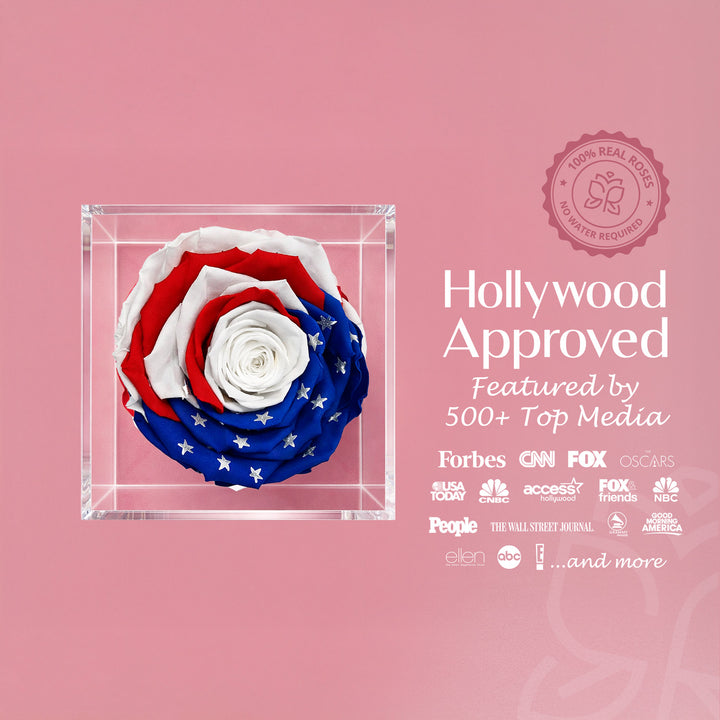 Stemless Patriotic Preserved Rose