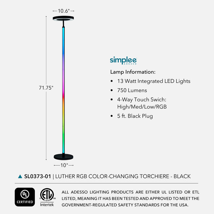 Music Sync RGB Torchiere Lamp