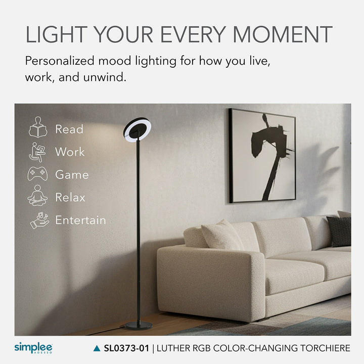 Music Sync RGB Torchiere Lamp