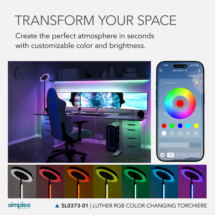 Music Sync RGB Torchiere Lamp