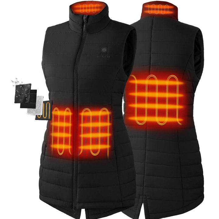 Women's Heated Long Puffer Vest - product image 10