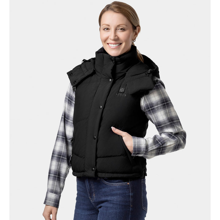 Women's Heated Hooded Down Vest - primary product image