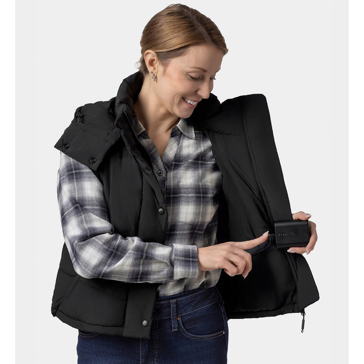 Women's Heated Hooded Down Vest - product image 4